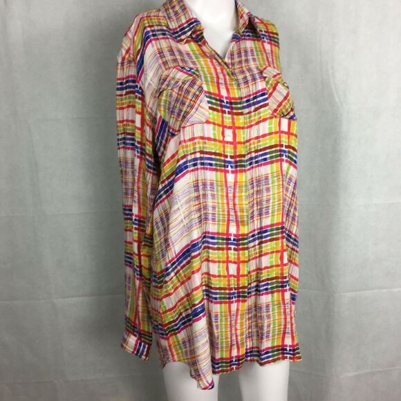 Cabi Shirt Womens Sz‎ 10 Cirque Multicolor Flowy Button Down Long Sleeve - Picture 2 of 11